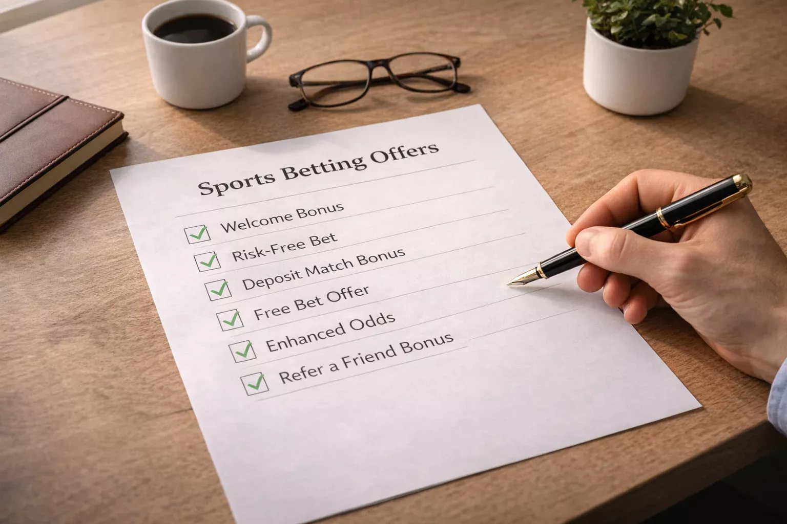 Documento con elenco di offerte promozionali per scommesse sportive